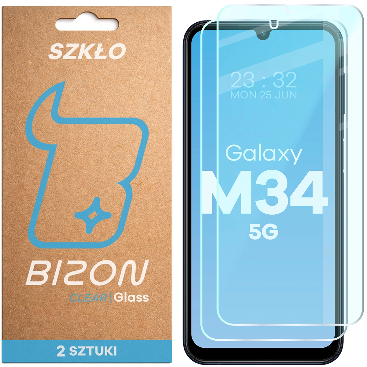Szkło hartowane Bizon Glass Clear Duo do Samsung Galaxy M34 5G, 2 sztuki